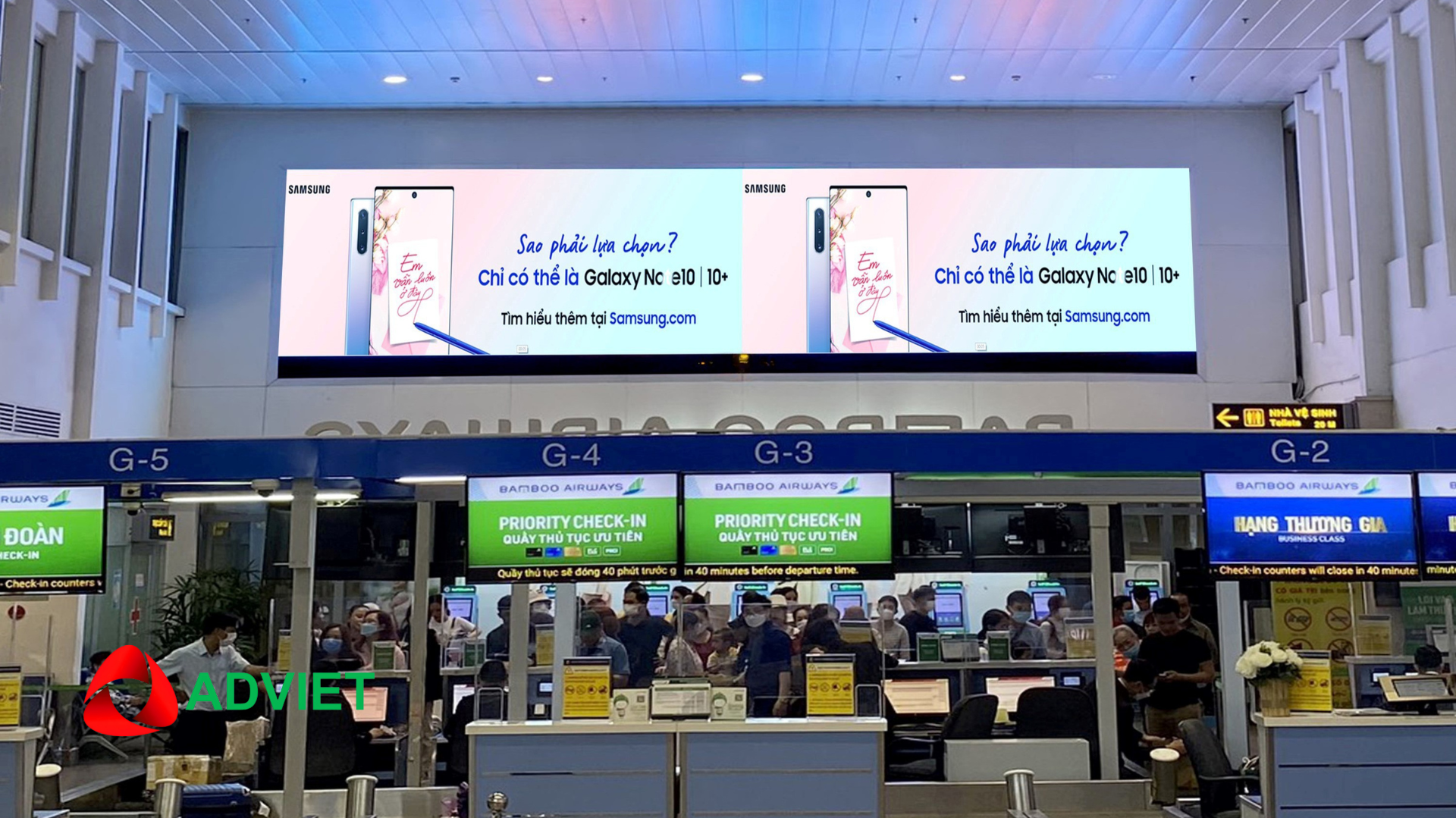 Quảng cáo màn hình LED sân bay Cát Bi tại khu vực check-in