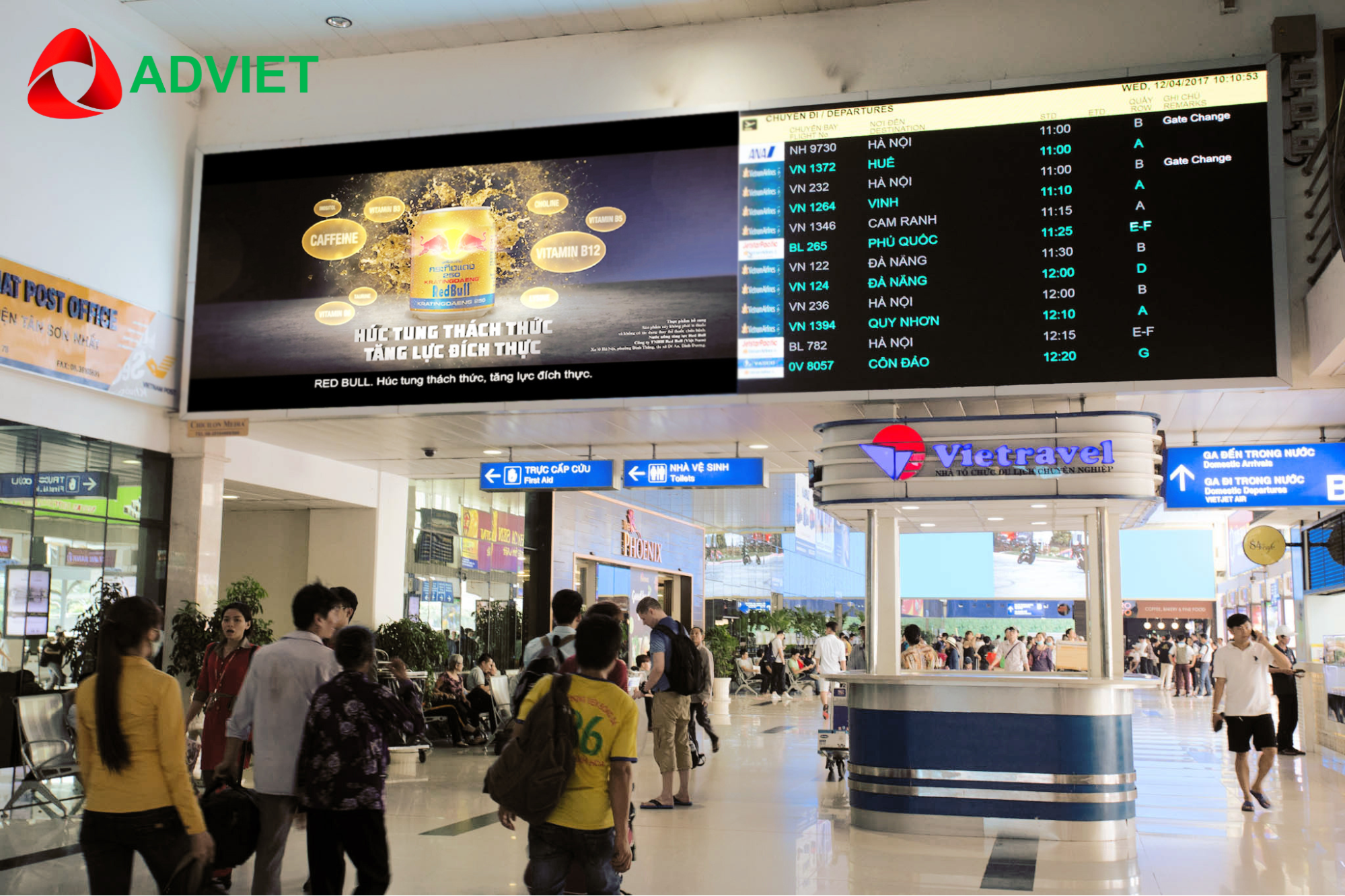 Quảng cáo màn hình LED tại khu vực làm thủ tục