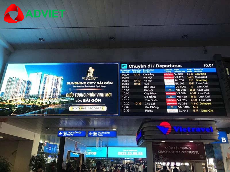 Quy trình triển khai quảng cáo màn hình LED sân bay Đà Nẵng
