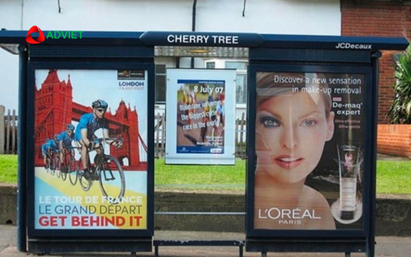 Quảng cáo tại trạm dừng và nhà chờ giúp tăng thời gian tiếp xúc và thu hút người xem ổn định