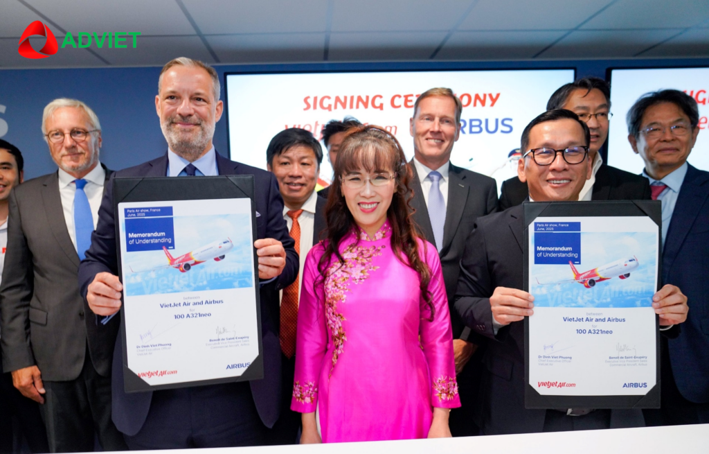 Vietjet và Airbus ký kết đơn hàng 100 tàu bay Airbus A321neo tại Anh trong khuôn khổ hợp tác chiến lược Việt Nam – Vương quốc Anh