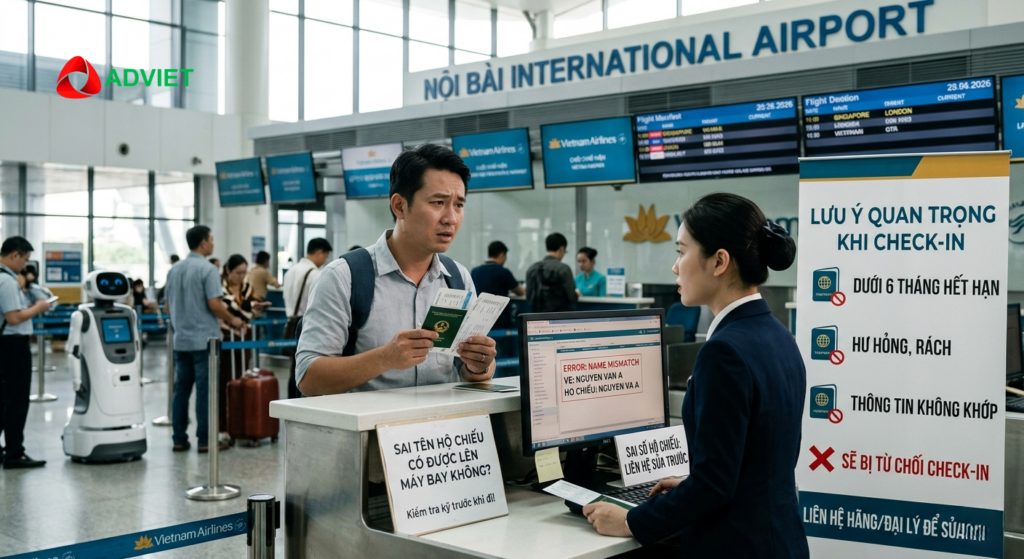 Sai tên hộ chiếu có được lên máy bay không? Hành khách cần lưu ý chỉnh sửa thông tin nếu phát hiện sai sót