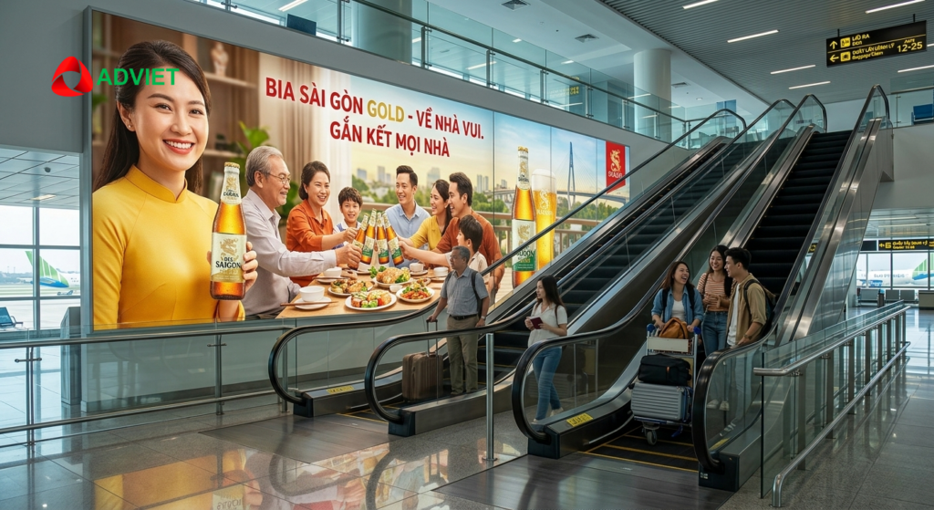 Quảng cáo tại khu vực thang cuốn