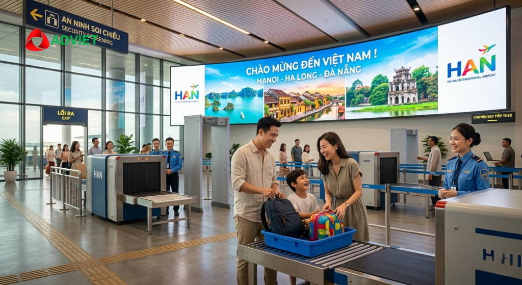 Quy trình quảng cáo màn hình LED tại sân bay Nội Bài