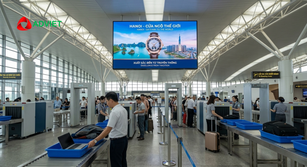 Một số lưu ý khi triển khai quảng cáo màn hình LED sân bay Nội Bài