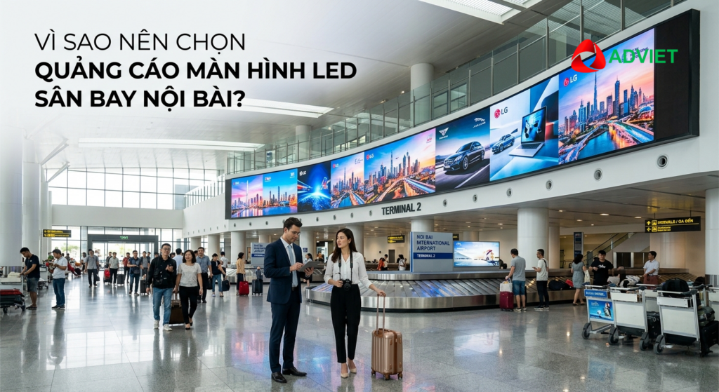 Quảng cáo màn hình LED sân bay Nội Bài phổ biến hiện nay