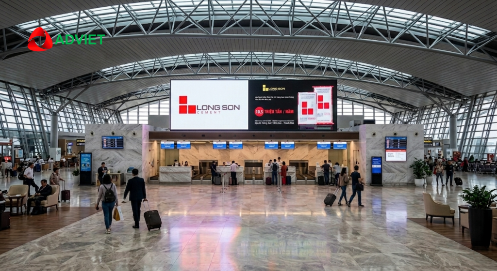 Quảng cáo màn hình LED sân bay Nội Bài tại khu vực check-in