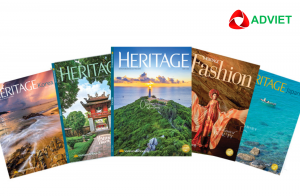 Hình ảnh tạp chí Heritage quảng cáo trên máy bay Vietnam Airlines