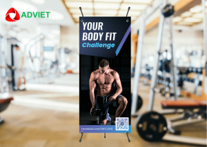 quảng cáo tại phòng tập thể hình, phòng tập Gym, Fitness, Yoga bằng standee