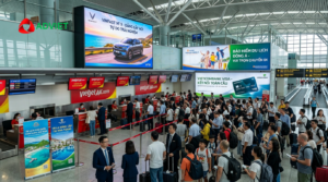 Quảng cáo sân bay tại khu vực check-in